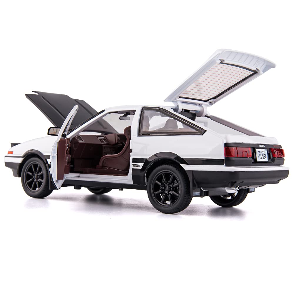 BDTCTK 1/24 AE86 Initial D Model Car Big Toy Car, Zinc Alloy Pull Back Toy Car with Sound and Light for Kids Boy Girl Gift (Black)