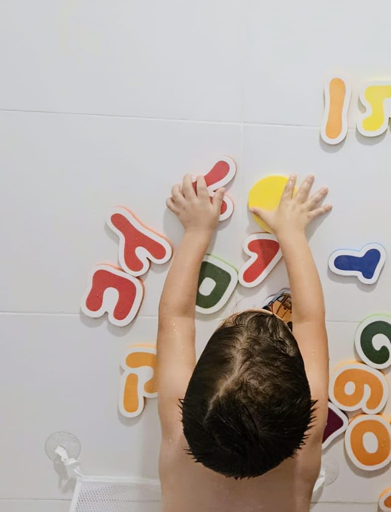 Hebrew Alef Bet Bath Letters - Jewish Alphabet Toy for Toddlers (37pcs) + Mesh Bag - Learn Hebrew in the Tub