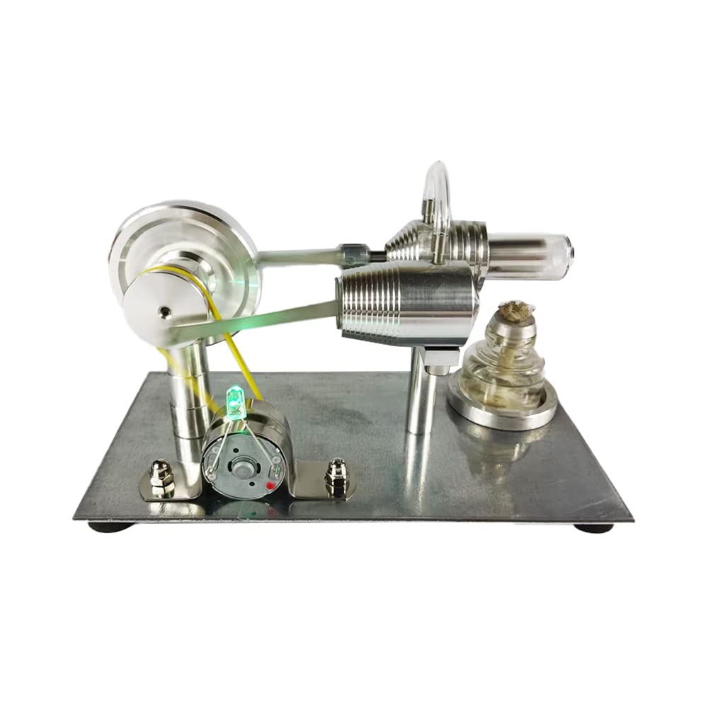 Qing Shuang Stirling Engine steam Engine Physics Experiment Popular Science Invention Toy Model Motor Model Educational Toy Generator Colorful LED