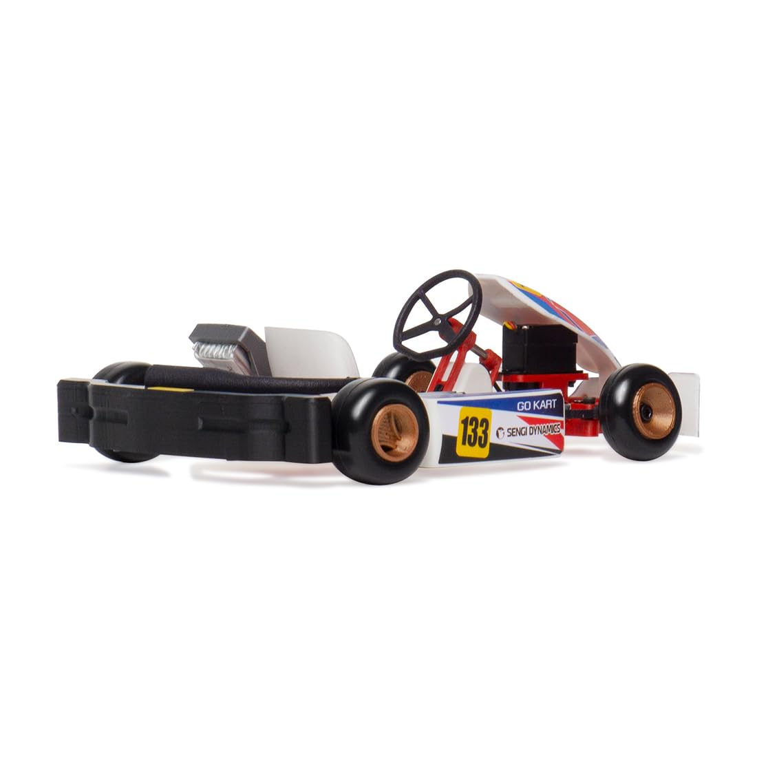 MakerTopia Mini RC Kart Model, 1/32 Scale 2.4G Mini RC Kart Assembly Model, Kart-80 DIY Remote Control Hobby Racing Drift Car RC Electric Mini Racing