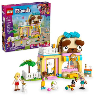 LEGO Friends Pet Accessories Shop Pretend Play Set - Building Toy for Kids, Girls and Boys, Ages 6+ - with 3 Minidolls, Toy Dog, Cat, & Rabbit - Gift