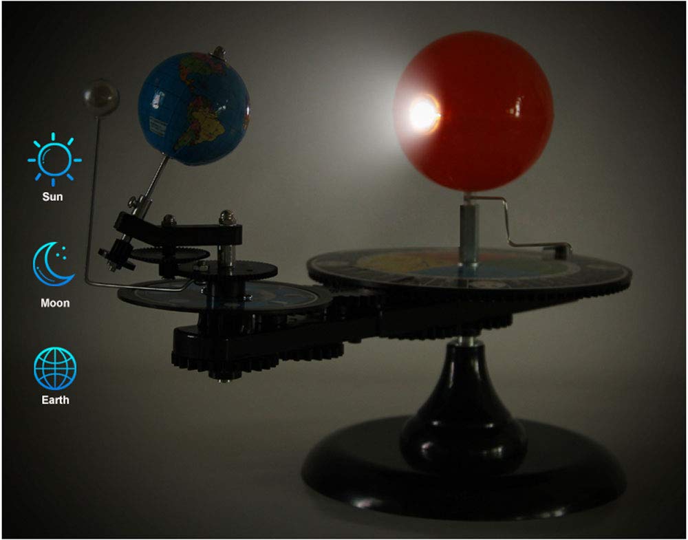 Sun Earth Moon Orbital Model with Light, Kids Solar System Model Astronomical Science Educational Kits