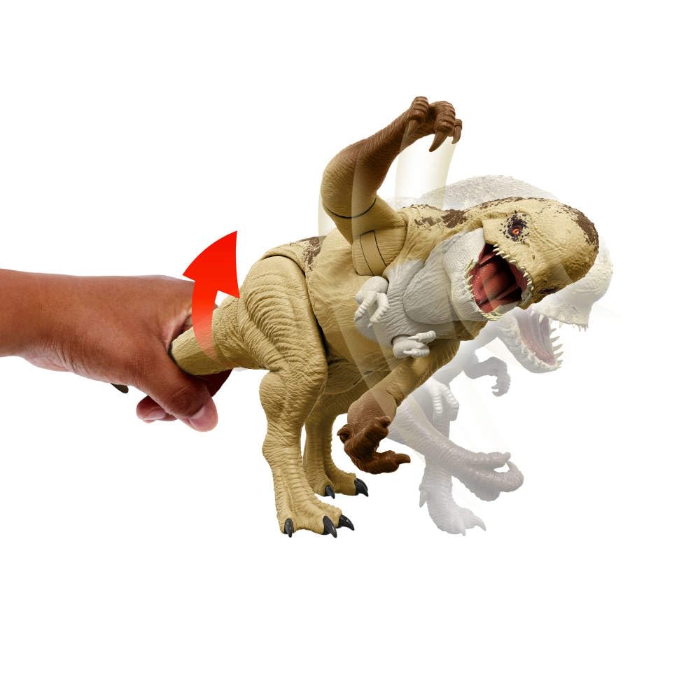 Mattel Jurassic World Rebirth Distortus Rex Rumble N Rampage Dinosaur Action Figure 22 Inch with 2 Attack Actions, Content-Accurate, Digital Play