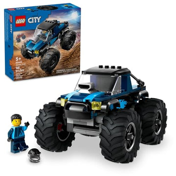 LEGO City Blue Monster Truck Off-Road Toy Playset with a Driver Minifigure, Imaginative Toys for Kids, Fun Gift for Boys and Girls Aged 5 Plus, Mini