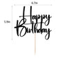 Happy Birthday Cake Topper,black Glitter Cake Pick Bunting Decor for Anniversary Birthday Party Cake Decorations Supplies
