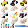 WANTKA 12 Pieces Unfinished Wooden Cars Wood DIY Car Toys Wood Crafts Painting Crafts Kit for Student Easy Woodworking Set Family Activities Arts