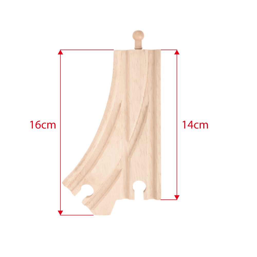 Bigjigs Rail Curved Points (Pack of 2) - Other Major Wooden Rail Brands are Compatible