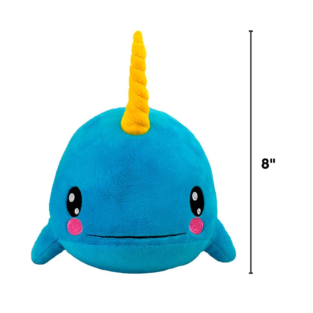 Bleacher Creatures Kuricha 6" Narwhal Sitting Plush - Soft Chibi Inspired Toy