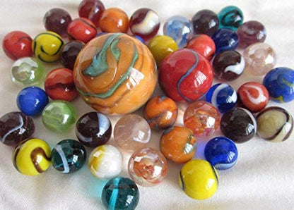 Big Game Toys~Classic Marble Random Assortment Blind Pack Glass Marbles Boulder Shooter vase Filler Aquarium Decor