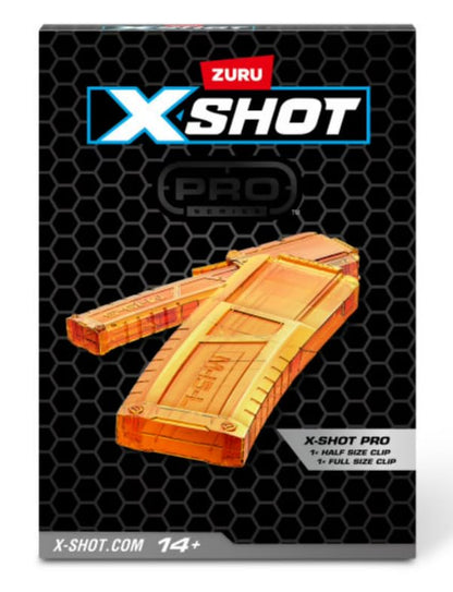 XSHOT Skins Pro Twin Clip Pack by ZURU - 2 High Capacity Dart Clips (20 Dart Each) - Compatible with XSHOT Pro Longshot Blaster - Includes Half & Full