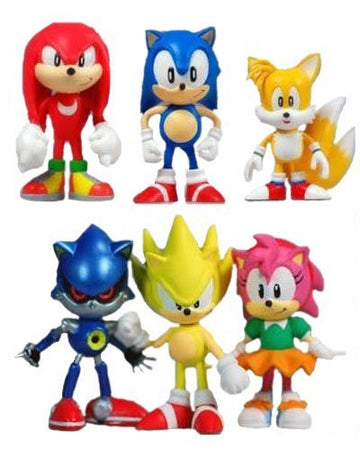 Classic Sonic 15-Piece Figure Play Set - Friends, Palm Trees, Sonic Gems