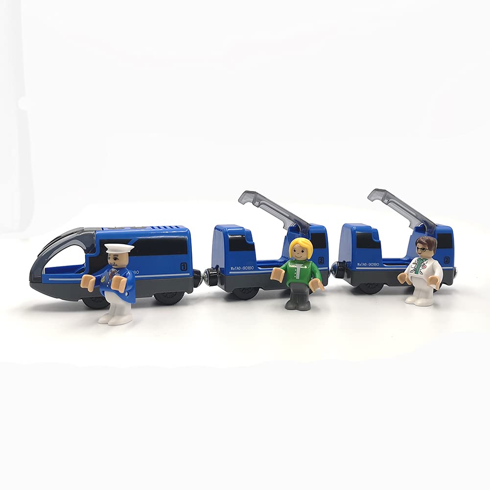 DSHMIXIA Battery Operated Train for Wooden Train Track Set Toys for Toddlers 3 4 5 Year Old Boys Kids Magnetic Couplings City Vehicle
