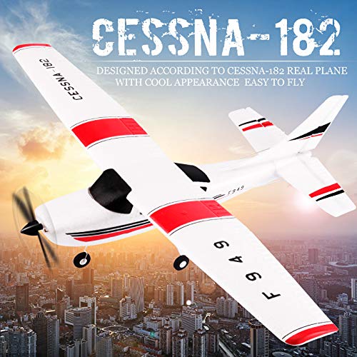 GYRO Built-in F949G 3Ch RC Airplane, Upgraded from F949S, Fixed Wing Plane Outdoor Toys with 2.4G Transmitter, Extra Battery and Propeller (Regular)
