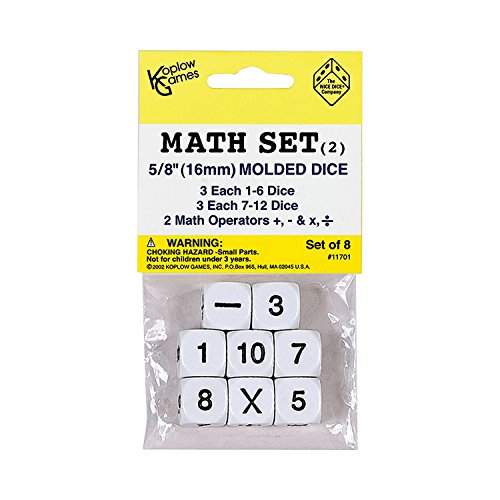 Koplow Games KOP11701 Whole Number Dice Game Set, Multicolor, Standard (15mm - 17mm)