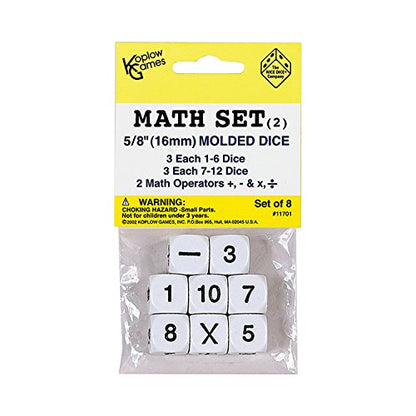 Koplow Games KOP11701 Whole Number Dice Game Set, Multicolor, Standard (15mm - 17mm)