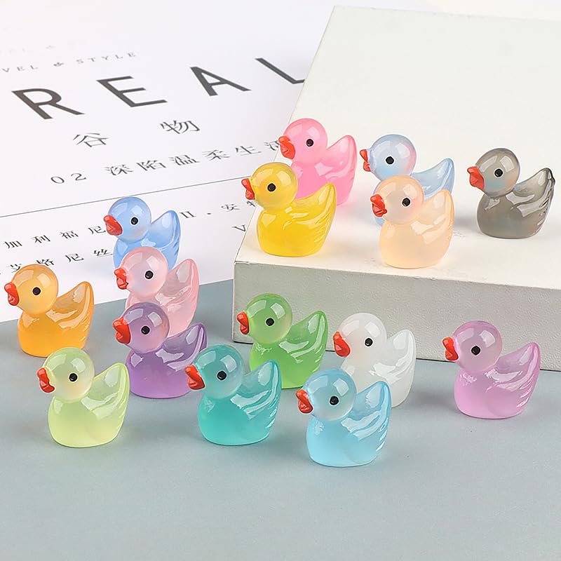 PurYupearl 10Pcs Miniature Animal Figures, Miniature Duck Tiny Animal Figurine Mini Ornament Kits for Present for Home Decoration?Dollhouse
