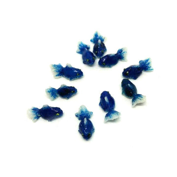 An_Shop 10pcs Artificial Animal Accessories Clay Goldfish Packs Miniature Figurine Mini Decorative for DIY Ornament Craft DIY Dollhouse Dark Blue