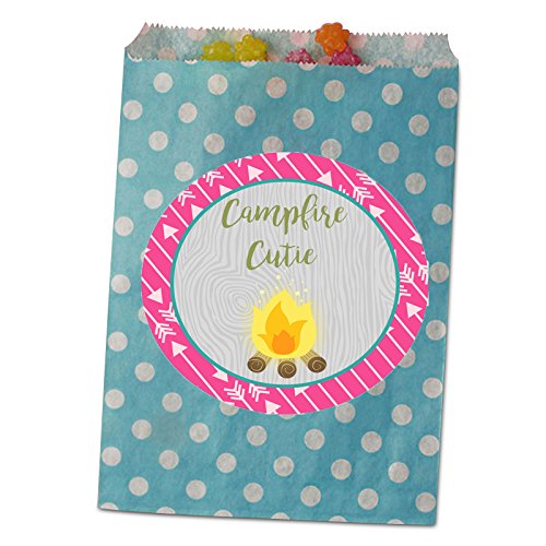 Glamping Girl Camping Pink Party Invitations Supply Decoration Decor (Sticker Favors)