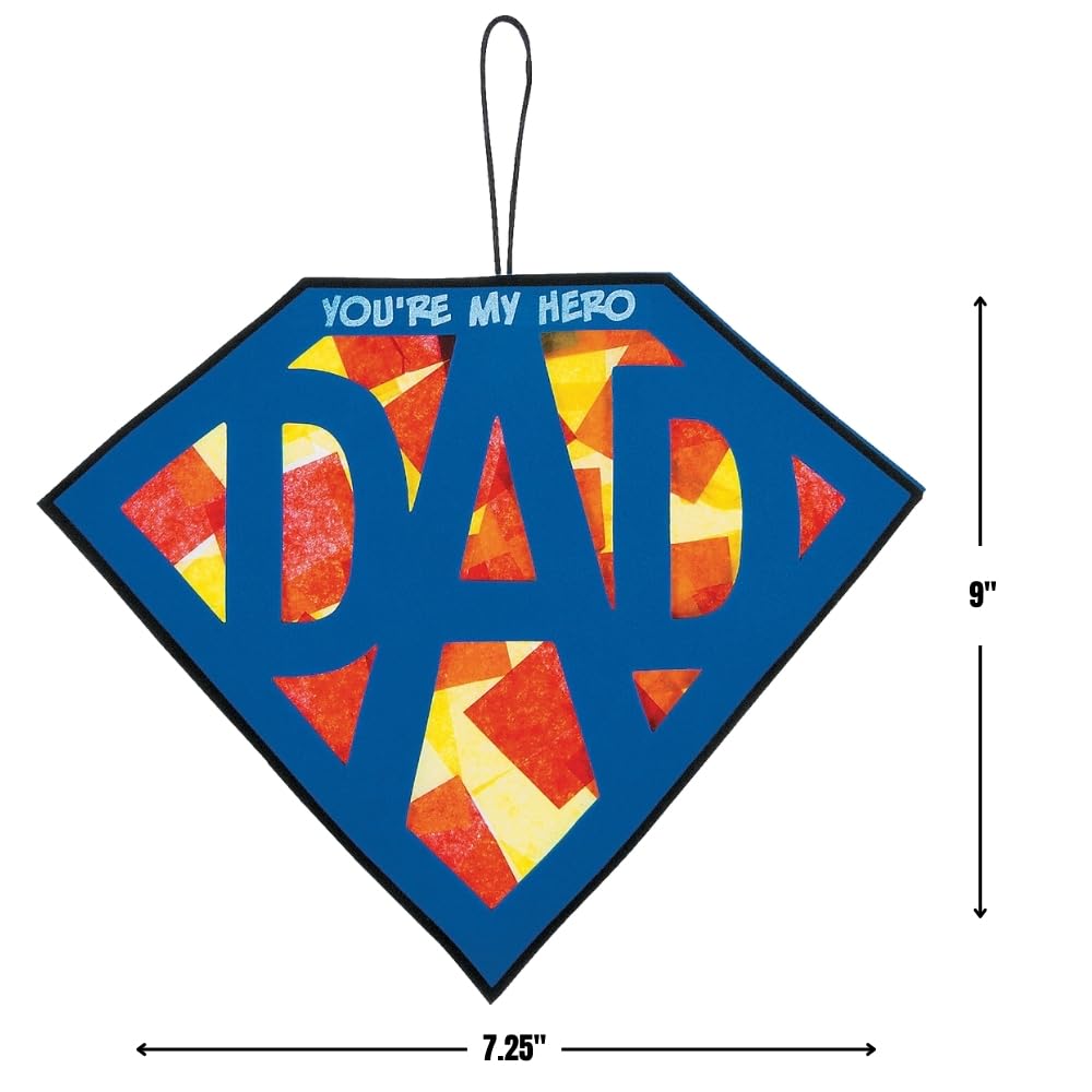 Tissue Acetate Super Dad Sign Craft Kit - 12 - Crafts for Kids and Fun Home Activities