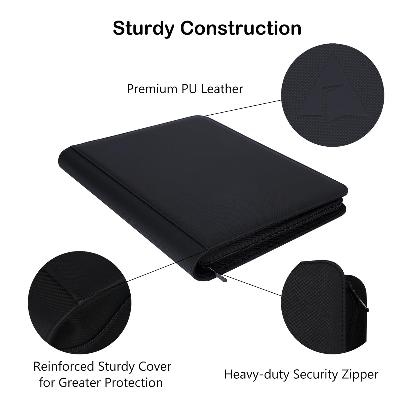 Top loader Binder, Holds 432 Top Loaders, 9 Pockets Top Loader Binder with Sleeves for Cards in 3'' x 4'' Top loaders