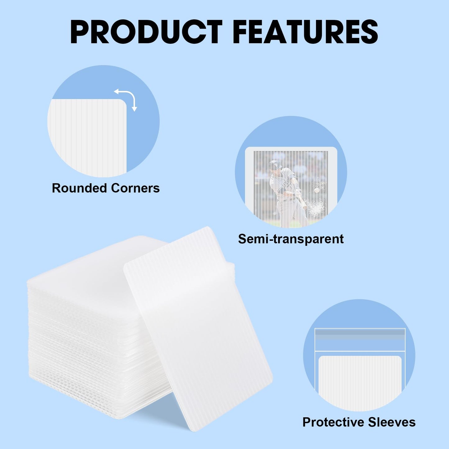 Prilino Trading Card Shipping Protectors, White, 200 Pack