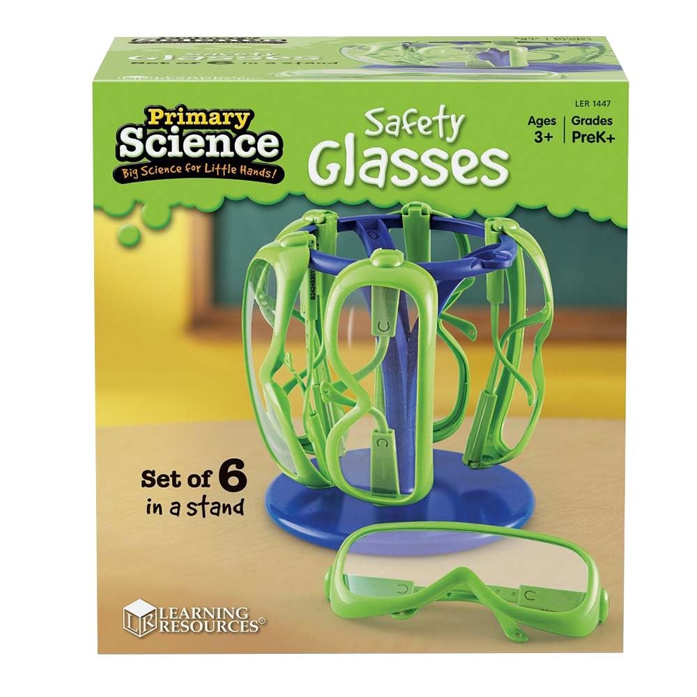 Learning Resources Science Safety Glasses with Stand, Preschool Science, Set of 6, Ages 3+