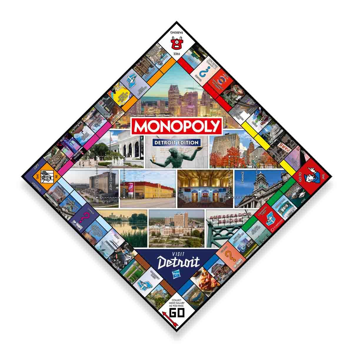 Monopoly Board Game Detroit MI Edition : 2-6 Players Family Board Games for Kids and Adults, Board Games for Kids 8 and up, for Kids and Adults, Ideal