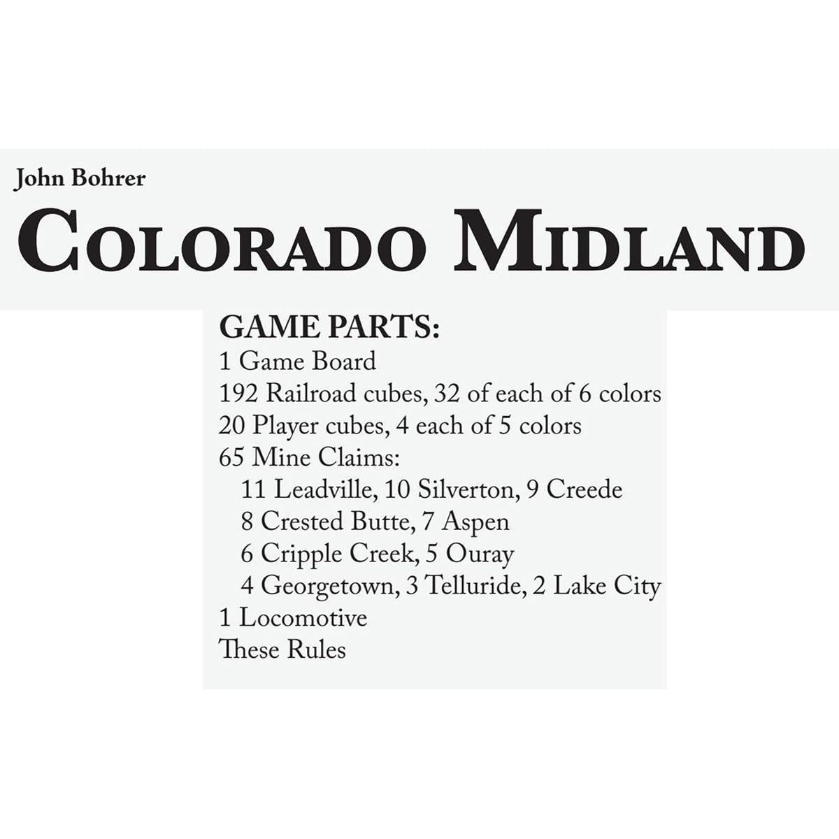 Rio Grande Games Colorado Midland - Rocky Mountain Train Strategy Board