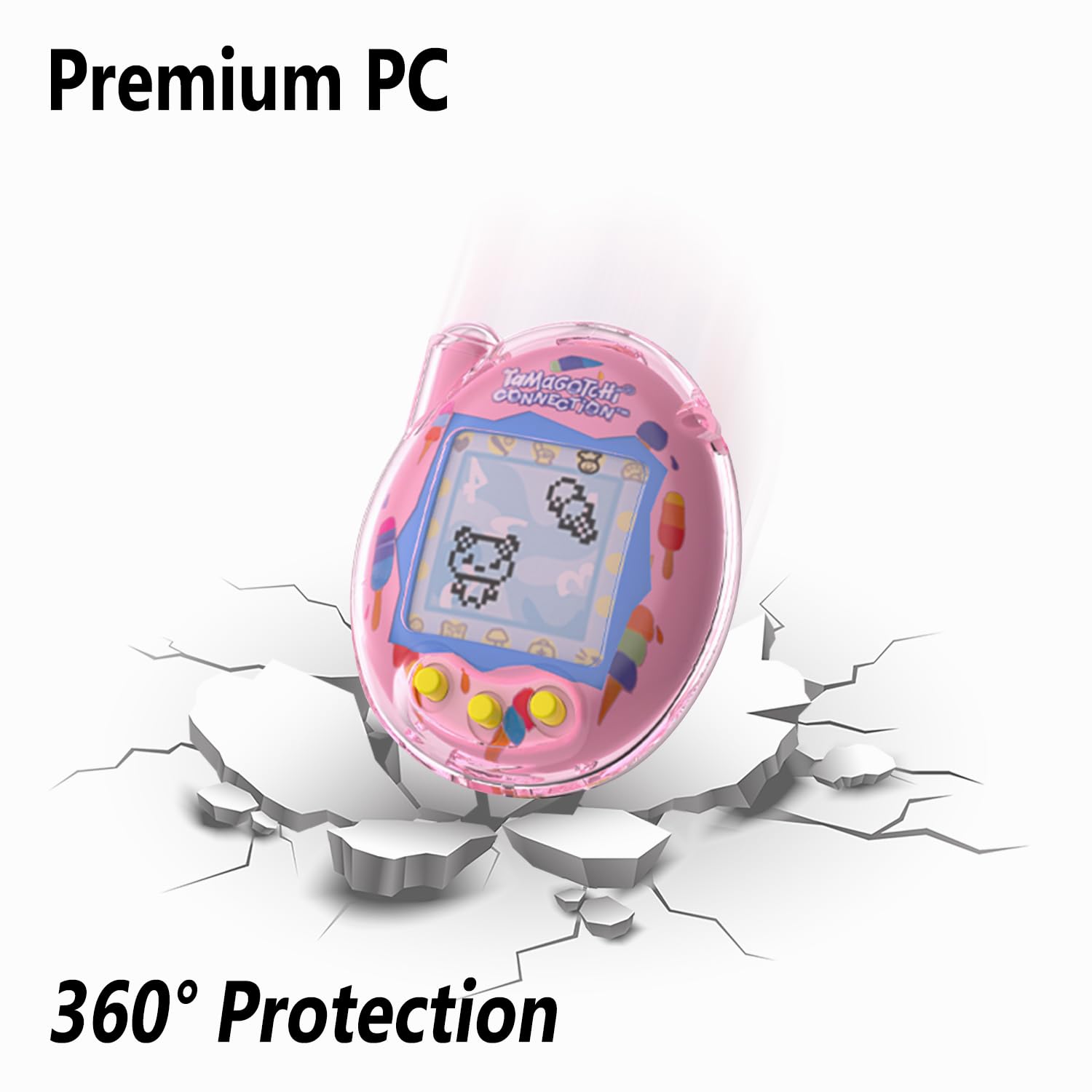 Geiomoo PC Cover for Tamagotchi Connection Case Virtual Reality Pet, Flexible Scratch Resistant Protective (Pink)