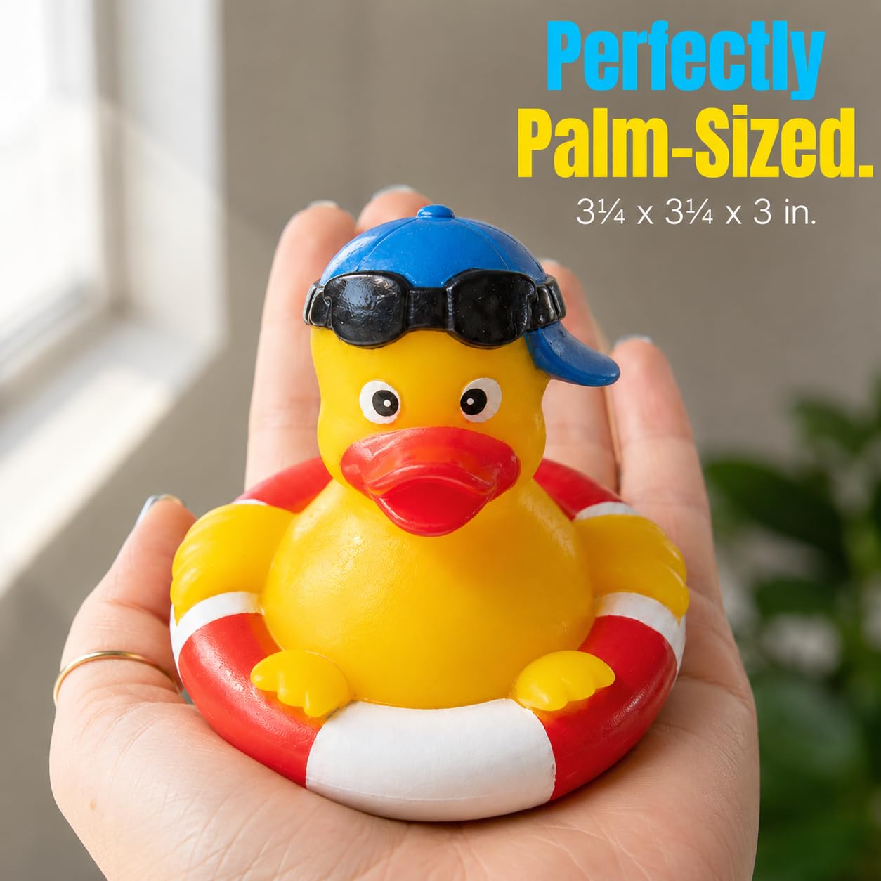 3" Rubber Duck [Sealed Hole, Floats Upright] - Baby Safe Bathtub Bathing Toy - Rubber Pool Duck