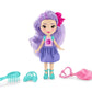 Fisher-Price Preschool Toy Sunny Day Pop-In Style Blair, 6-Inch Poseable Doll with 3 Hair Accessories for Pretend Play Ages 3+ Years