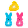 Peeps Light Up Easter Bathroom Toys for Kids, 3 Pack Bunny and Chick LED Night Bath Toys, Glowing Waterproof Novelty Toy Set for Easter Baskets, Party