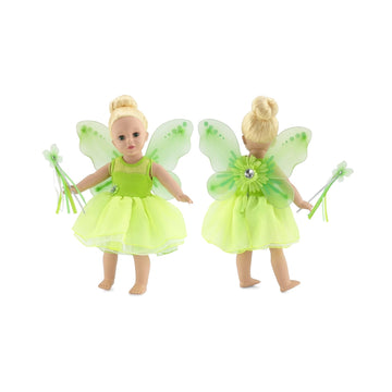 Emily Rose 18 Inch Doll Clothes 3 PC Halloween Magical Fairy Princess Fairytale Costume Set | 18" Doll Clothing Outfit with Accessories | USA Business