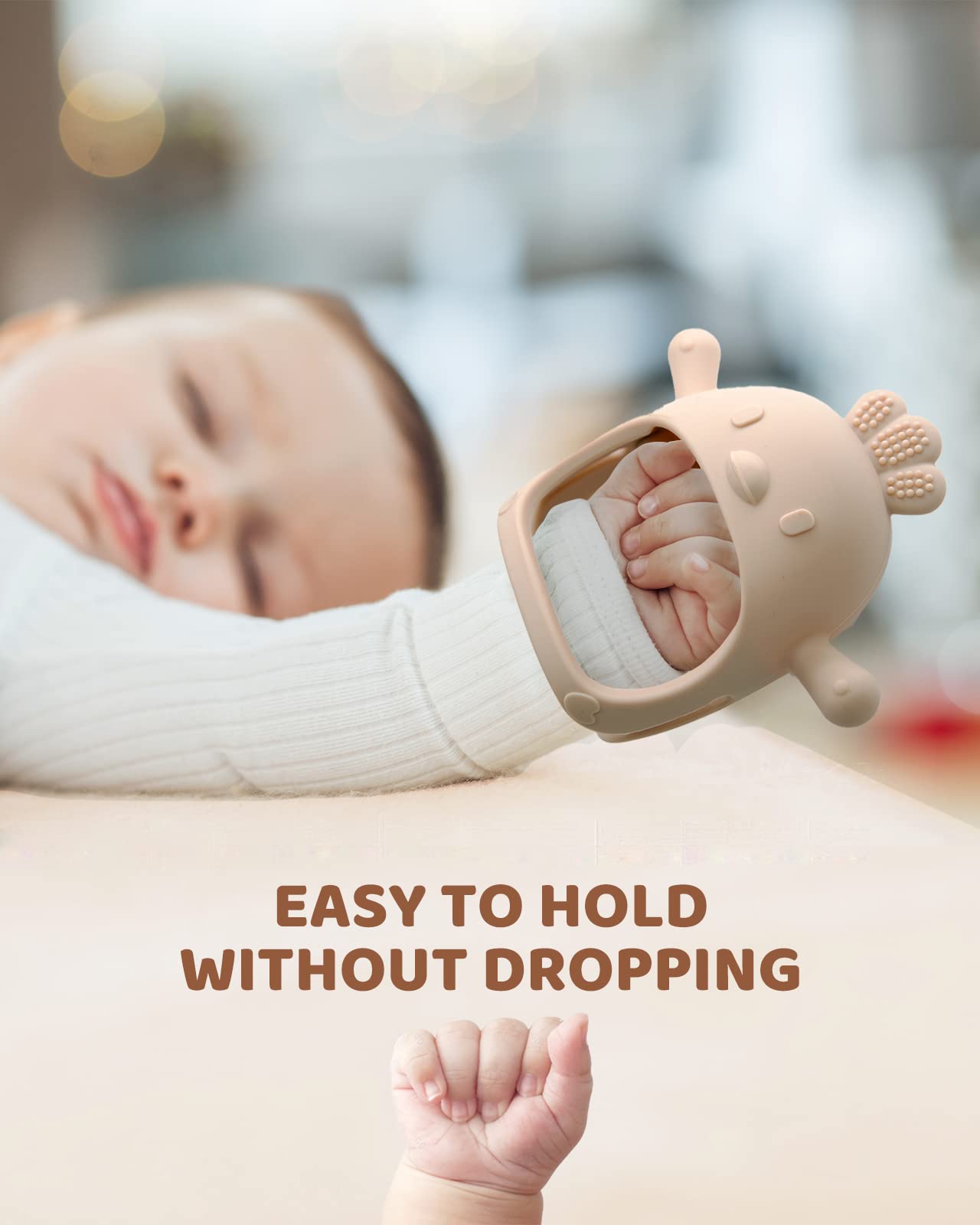 ChooKaChoo 2 Pack Baby Teething Toy Silicone Teething Mitten for Babies Over 3 Months Anti Dropping Wrist Hand Teethers Baby Chew Toys for Sucking