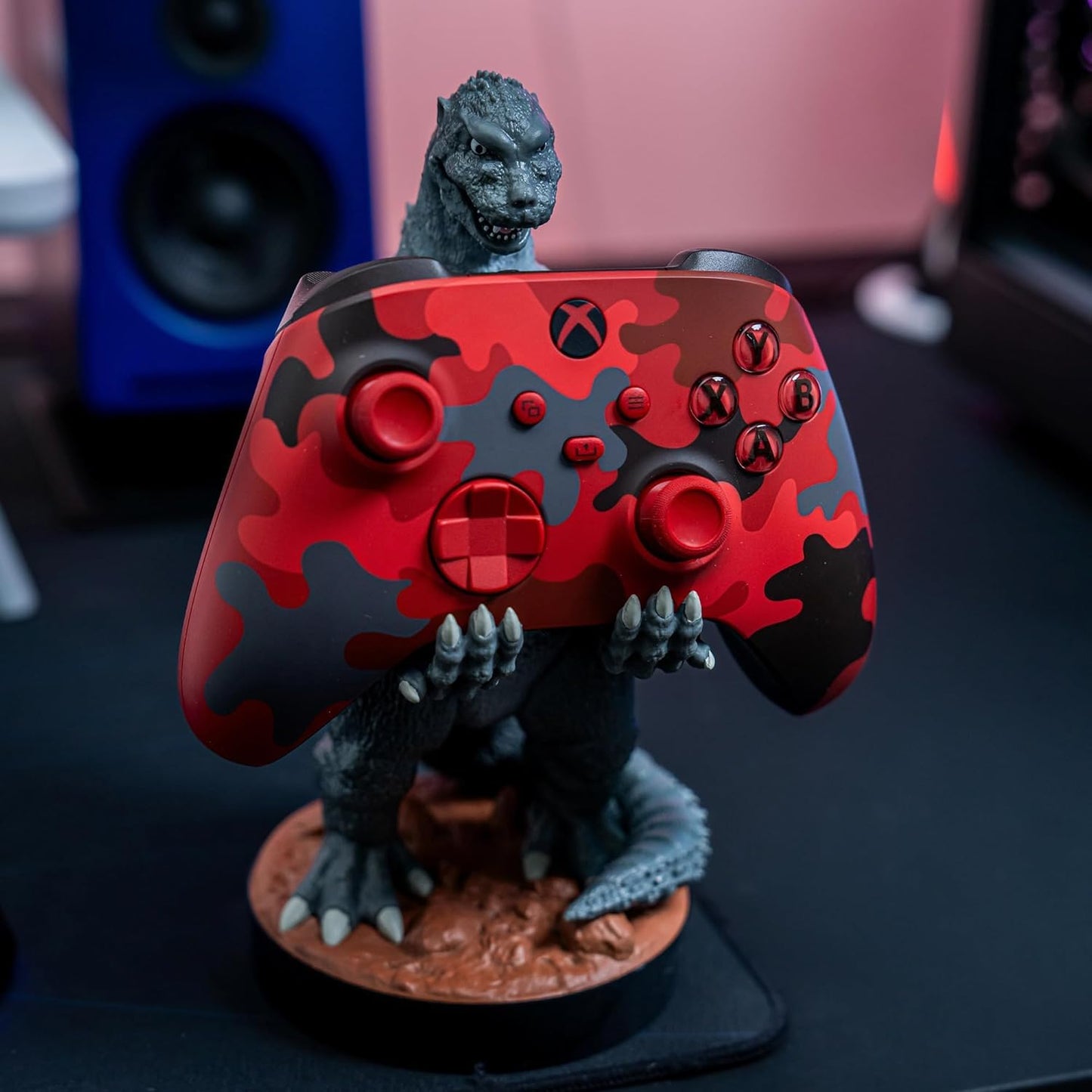 Exquisite Gaming Cable Guys Godzilla Controller Holder - 8.5in Licensed Collectible Figure & Phone Stand