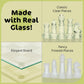Srenta Fine Glass Chess Set, (9 Inch) Modern Clear Chess Board Set with Solid Clear & Frosted Glass Chess Pieces | Crystal Chess Board Set, Felt