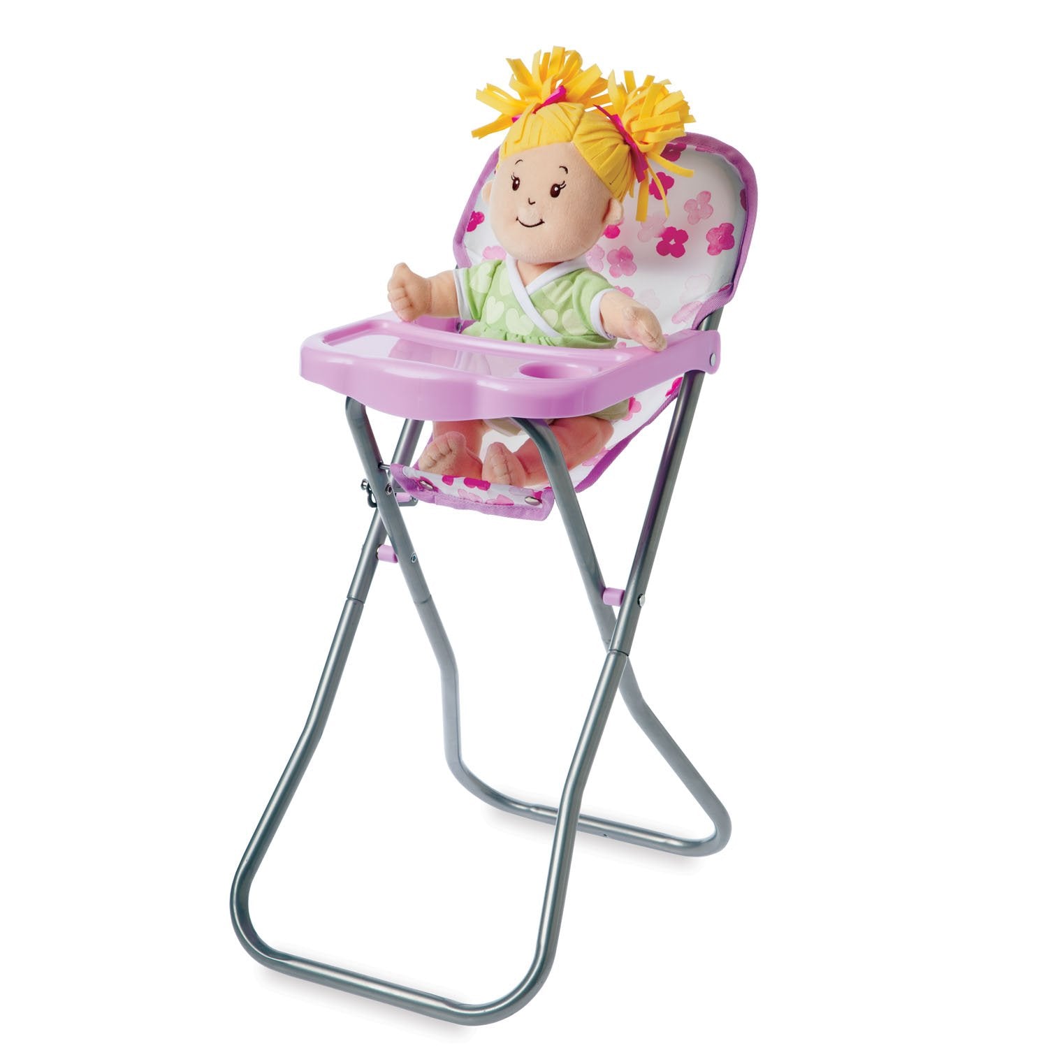 Manhattan Toy Baby Stella Blissful Blooms High Chair First Baby Doll Play Set for 12" and 15" Soft Dolls