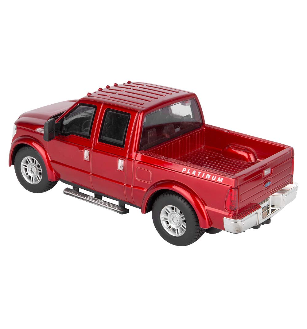 Liberty Imports RC F-350 Super Duty Toy Pickup Truck, Officially Licensed Full Function R/C Radio Remote Control Car Genuine 1:28 Scale Vehicle (Red)