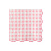 Bonjour Fête Pink Gingham Paper Party Dinner Napkins | Premium Party Supplies | Baby Showers, Tea Parties, Valentine's Day, & Festive Gatherings |