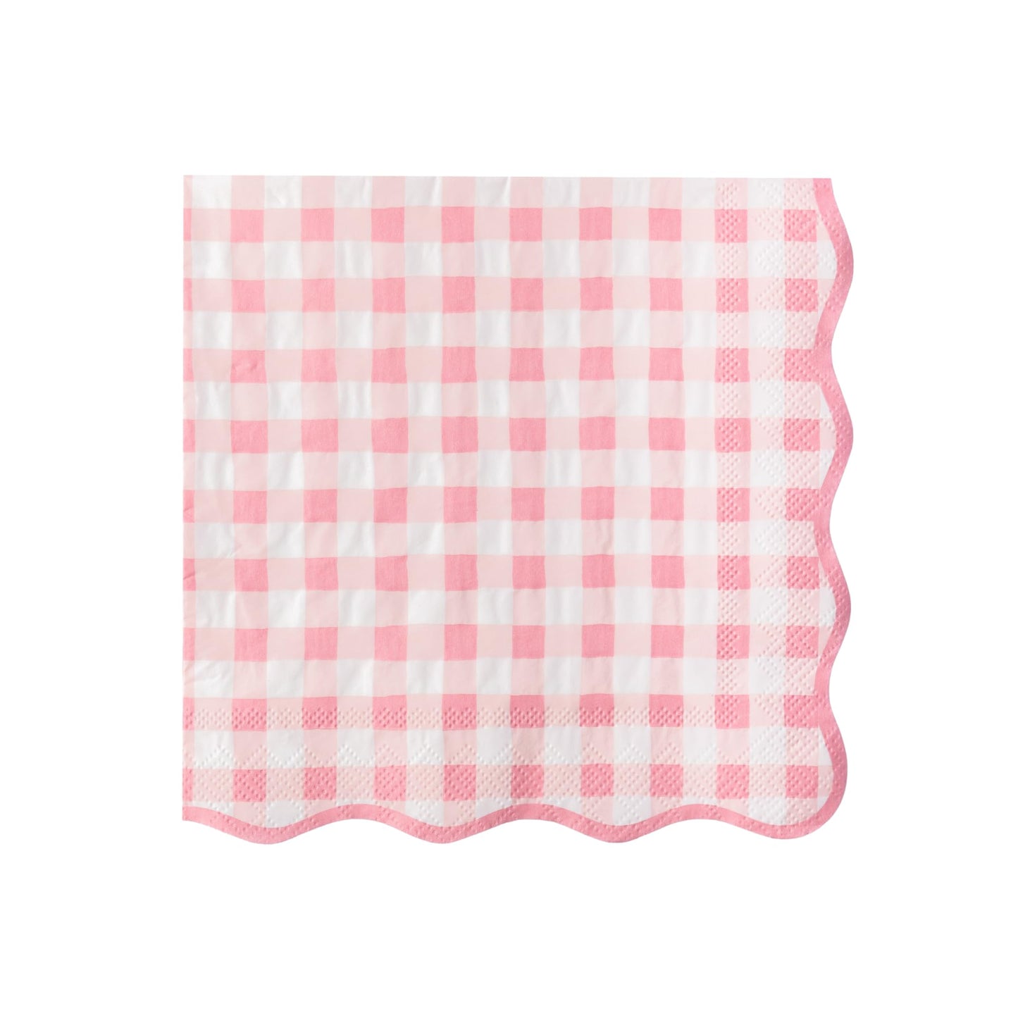 Bonjour Fête Pink Gingham Paper Party Dinner Napkins | Premium Party Supplies | Baby Showers, Tea Parties, Valentine's Day, & Festive Gatherings |