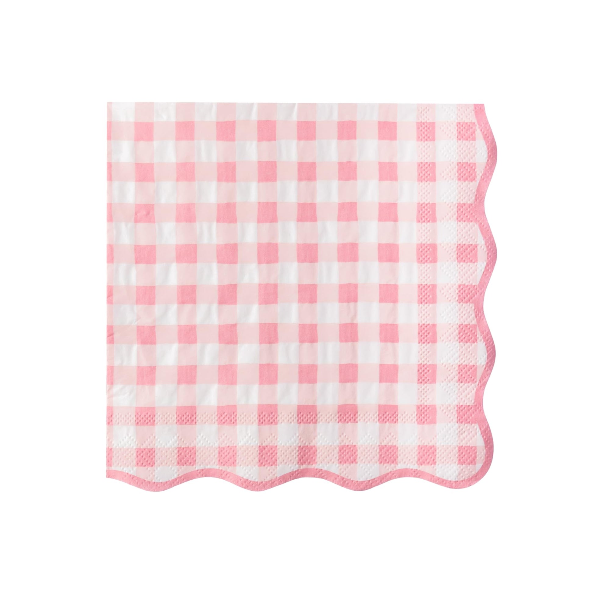 Bonjour Fête Pink Gingham Paper Party Dinner Napkins | Premium Party Supplies | Baby Showers, Tea Parties, Valentine's Day, & Festive Gatherings |