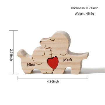 LucySky Personalized 2-5 Family Name Puzzle Wooden Dog Family Name Puzzle