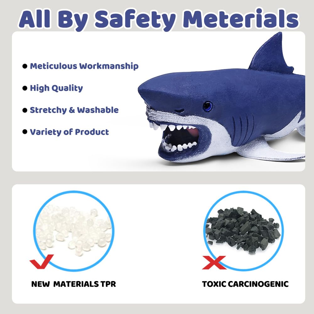Ocean Sea Animal,8 Inch Rubber Bath Toy Set(8 Pack Random),Super Stretches Material TPR, Some Kinds Can Change Colour, ValeforToy Floating Bathtub Toy
