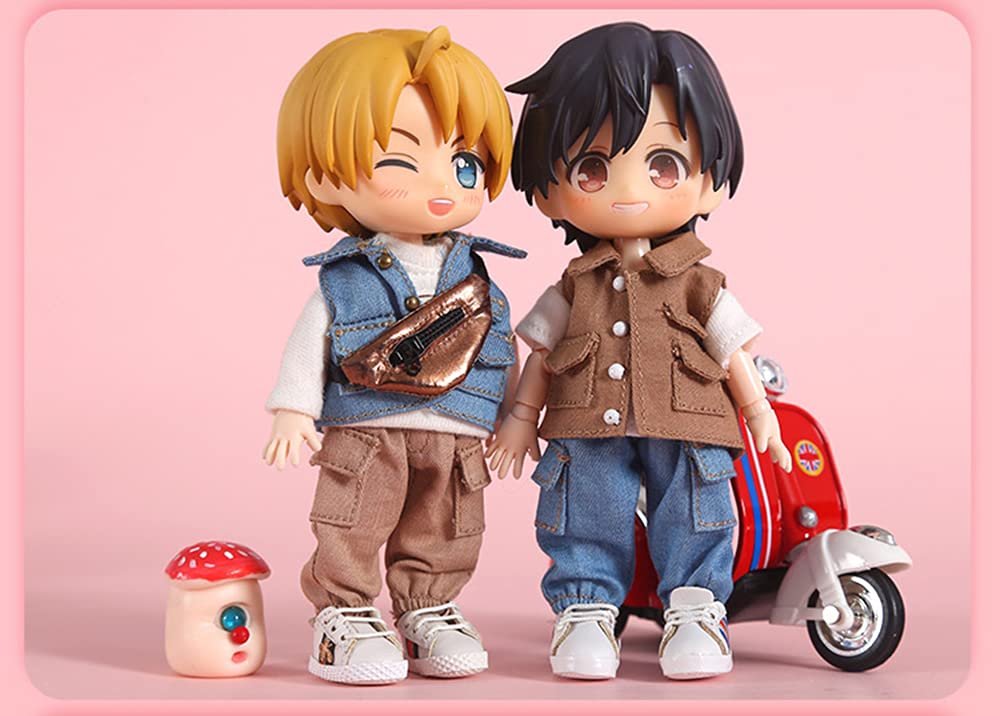 XiDonDon Dolls Costume Overalls Trousers Suitable for Ob11,Molly,GSC, 1/12bjd Dolls Clothes Doll Accessories (Blue)
