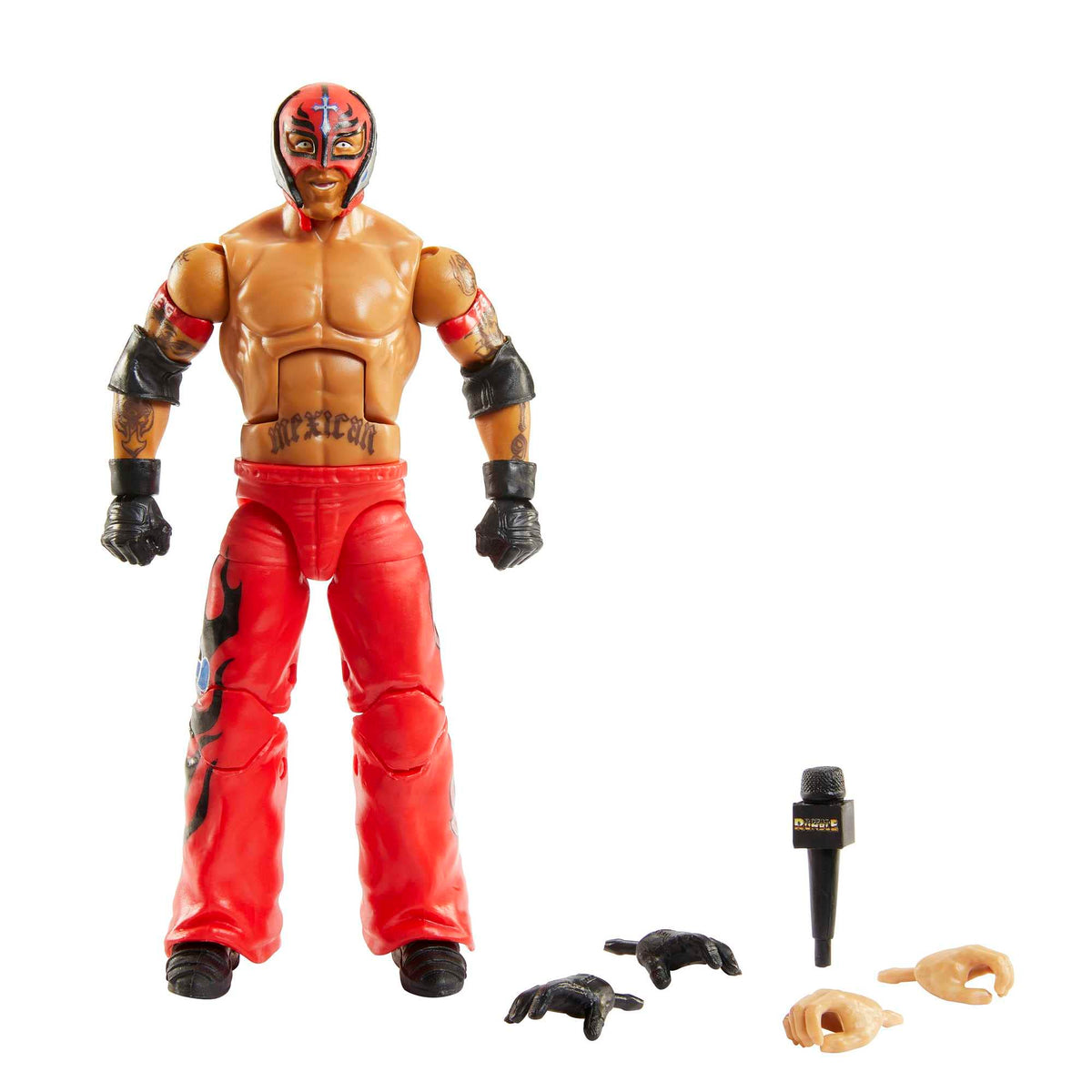 WWE Elite Action Figure Royal Rumble Rey Mysterio with Accessory and Dok Hendrix Build-A-Figure Parts, HKP15