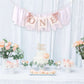 Rose Gold Blush & White 1st Birthday Banner - Highchair Banner, Party Decoration