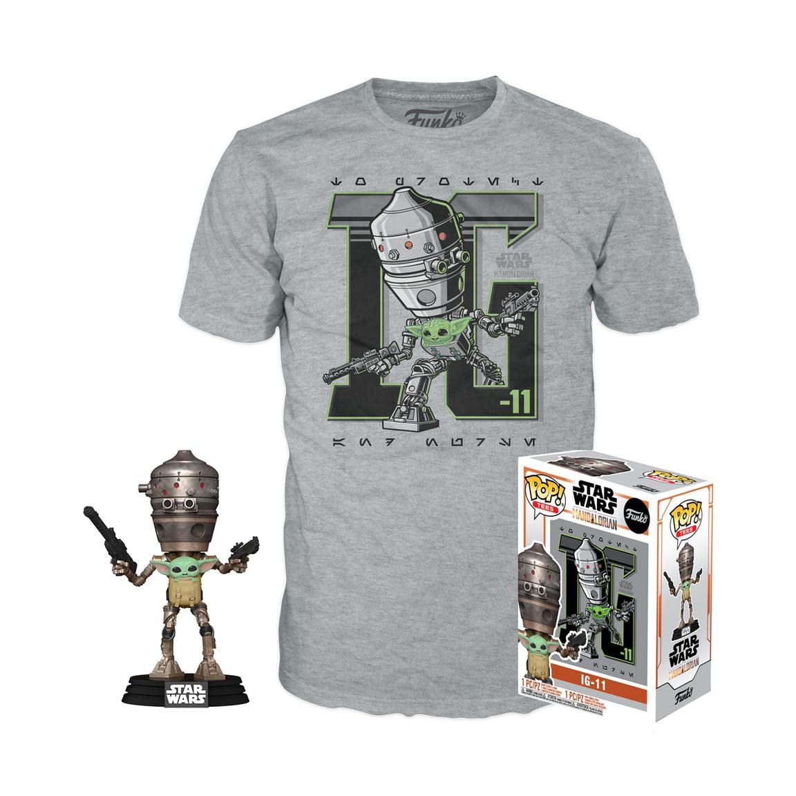 Funko Pop Star Wars - The Mandalorian - IG-11 with The Child Pop and Shirt (Medium)