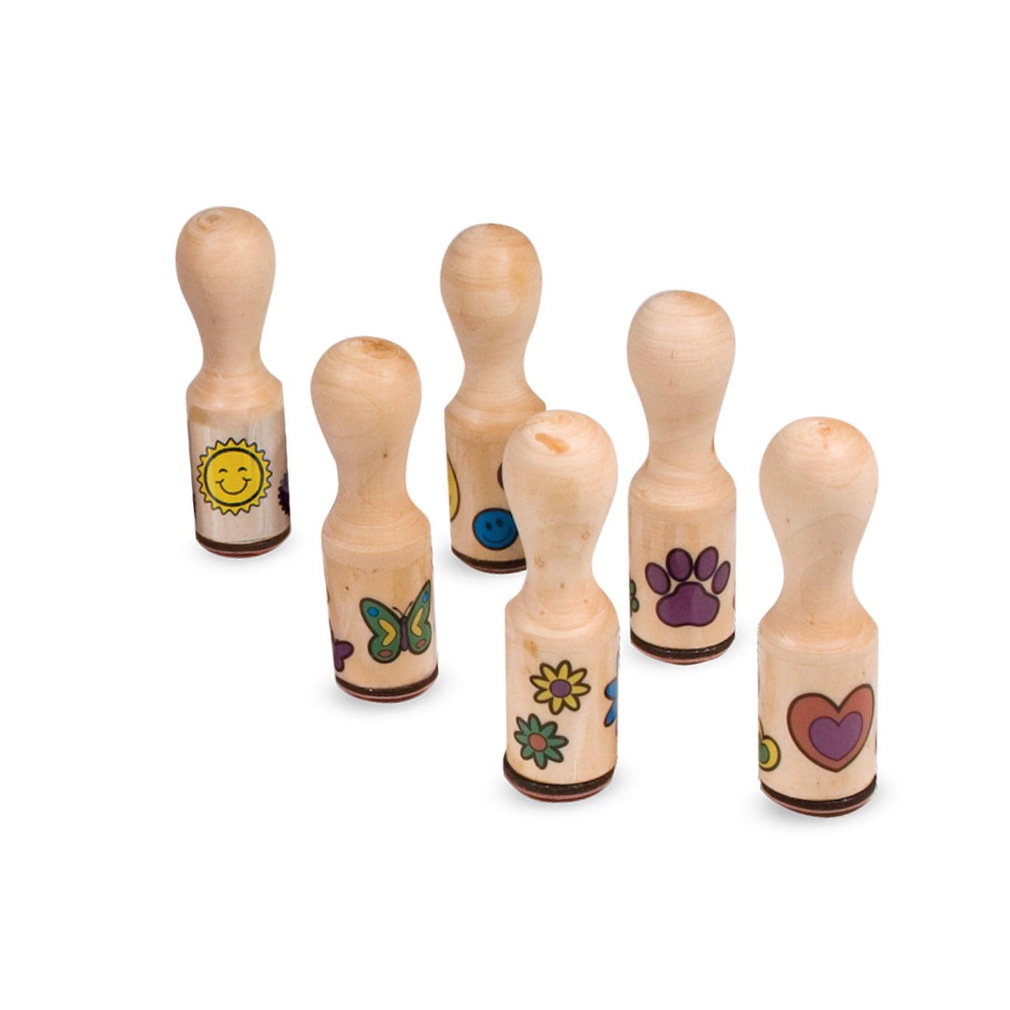 Melissa & Doug Wooden Handle Stamps - Deluxe | Arts & Crafts | Stamp Set | 3+ | Gift for Boy or Girl