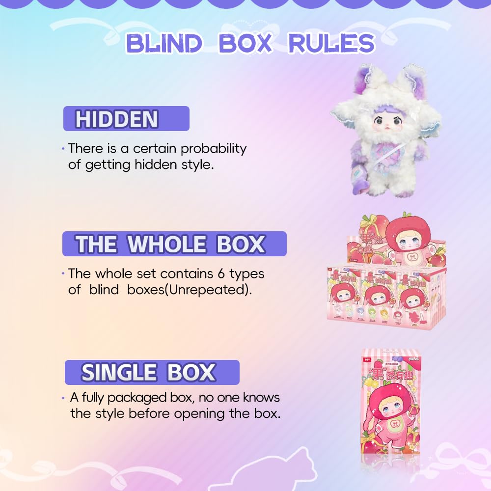 XiDonDon Nommi Interesting Fruit Series Cute Vinyl Face Doll Random Design Action Figures Collectible Toys Home Decorations (Single Box)