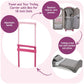 Badger Basket Travel and Tour Trolley Carrier Set for 18-Inch Dolls with Folding Bed and Accessories - Gray Stars